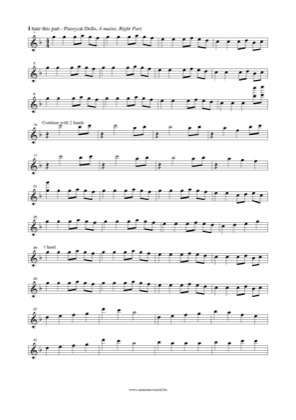 Thumbnail of first page of I hate this part (4 mains, Right Part) piano sheet music PDF by Pussycat Dolls.