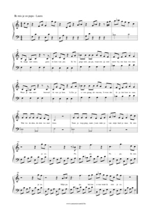 Thumbnail of first page of Ik mis je zo papa piano sheet music PDF by Laura.