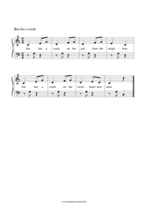 Thumbnail of first page of Jim has a crush piano sheet music PDF by Anonymous.