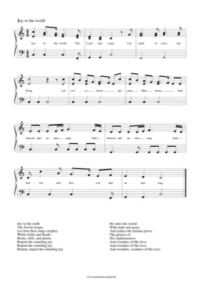 Thumbnail of first page of Joy to the world piano sheet music PDF by Anonymous.