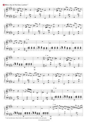 Thumbnail of first page of Stay In The Dark piano sheet music PDF by Lambert.