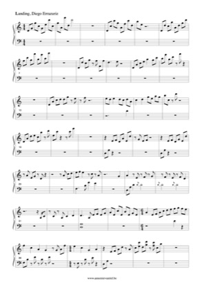 Thumbnail of first page of Landing piano sheet music PDF by Diego Errazuriz.