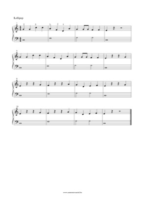 Thumbnail of first page of Lollipop piano sheet music PDF by Anonymous.