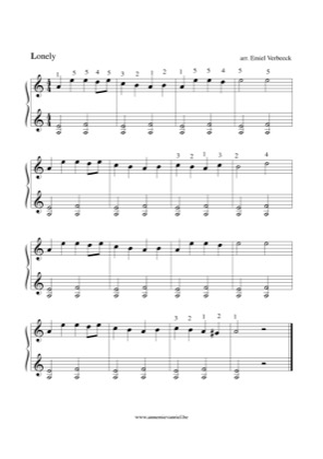 Thumbnail of first page of Lonely piano sheet music PDF by Anonymous.