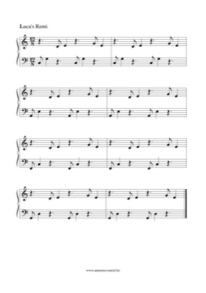 Thumbnail of first page of Luca's Remi piano sheet music PDF by Anonymous.