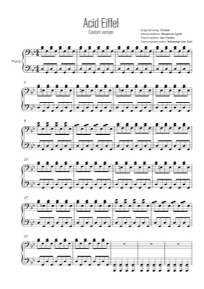 Thumbnail of first page of Acid Eiffel (concert) piano sheet music PDF by Choice.