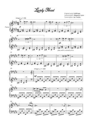 Thumbnail of first page of Lovely Head piano sheet music PDF by Maxence Cyrin.