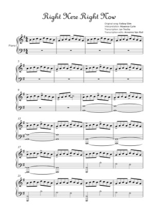Thumbnail of first page of Right Here Right Now piano sheet music PDF by Maxence Cyrin.