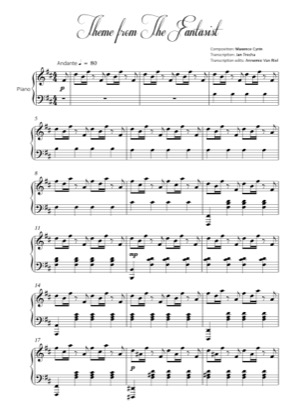 Thumbnail of first page of Theme from The Fantasist piano sheet music PDF by Maxence Cyrin.