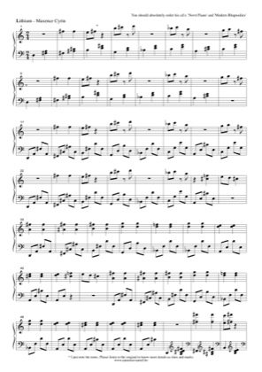 Thumbnail of first page of Lithium piano sheet music PDF by Maxence Cyrin.