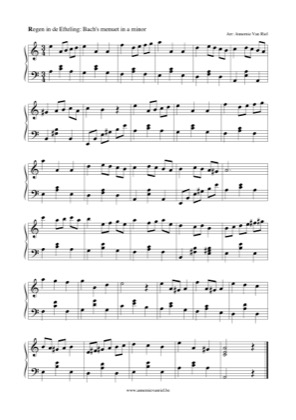 Thumbnail of first page of Menuet in A minor piano sheet music PDF by Johann Sebastian Bach.