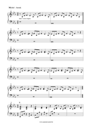 Thumbnail of first page of Hey Michel piano sheet music PDF by Anouk.