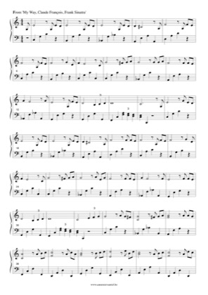 Thumbnail of first page of My Way piano sheet music PDF by Frank Sinatra.