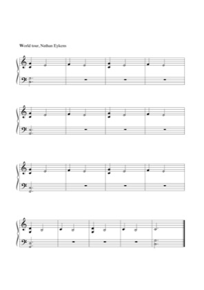 Thumbnail of first page of World tour piano sheet music PDF by Nathan Eykens.