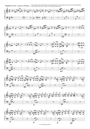 Thumbnail of first page of Nightbook piano sheet music PDF by Ludovico Einaudi.