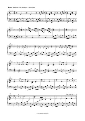 Thumbnail of first page of Nothing Else Matters (2) piano sheet music PDF by Metallica.
