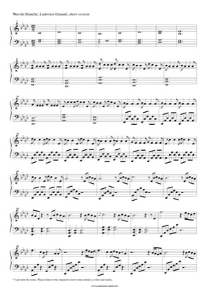 Nuvole Bianche Ludovico Einaudi Free Piano Sheet Music Pdf Nuvole bianche is a classical piano composition recorded by italian pianist ludovico einaudi and included in the pianist's 2004 album una it was composed by einaudi. ludovico einaudi free piano sheet music pdf