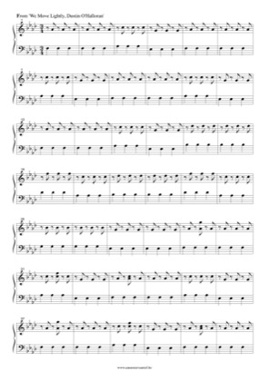 Thumbnail of first page of We Move Lightly piano sheet music PDF by Dustin O'Halloran.