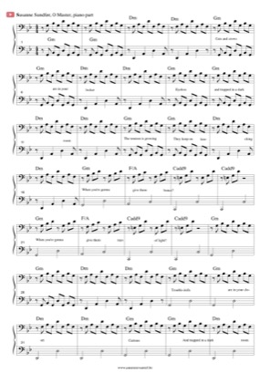 Thumbnail of first page of O Master (with Chords) piano sheet music PDF by Susanne Sundfør.