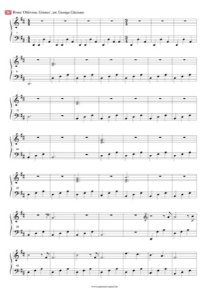 Thumbnail of first page of Oblivion piano sheet music PDF by Grimes.