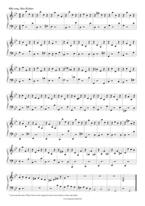Thumbnail of first page of Old song piano sheet music PDF by Max Richter.