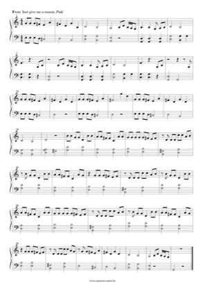 Thumbnail of first page of Just give me a reason (Easy) piano sheet music PDF by Pink.
