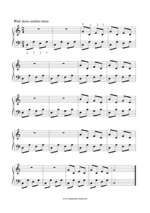 Thumbnail of first page of Pink duim midden duim piano sheet music PDF by Anonymous.