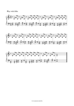 Thumbnail of first page of Play with fifths piano sheet music PDF by Anonymous.