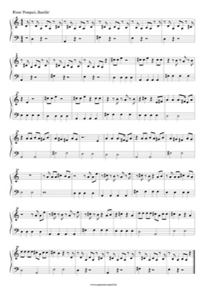Thumbnail of first page of Pompeii (2) piano sheet music PDF by Bastille.