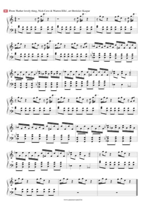 Thumbnail of first page of Rather lovely thing piano sheet music PDF by Nick Cave.