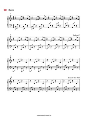 Thumbnail of first page of Re mi piano sheet music PDF by Anonymous.