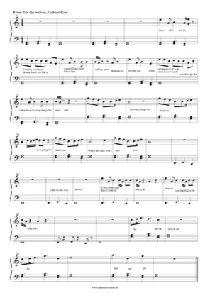 Thumbnail of first page of For the wolves piano sheet music PDF by Gabriel Rios.