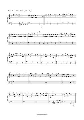 Thumbnail of first page of Blue Sky (Super Mario Galaxy) piano sheet music PDF by Super Mario.
