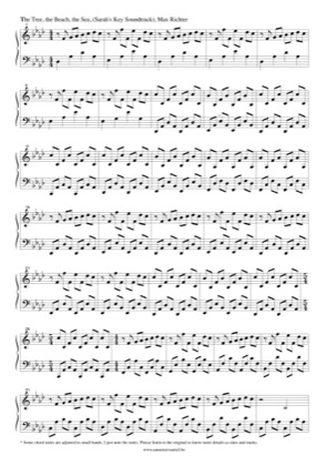 Thumbnail of first page of The Tree, the Beach, the Sea piano sheet music PDF by Sarah's Key.
