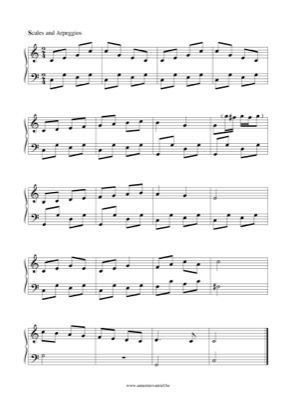Thumbnail of first page of Scales and Arpeggios (2) piano sheet music PDF by Anonymous.