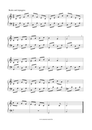 Thumbnail of first page of Scales and Arpeggios (3) piano sheet music PDF by Anonymous.