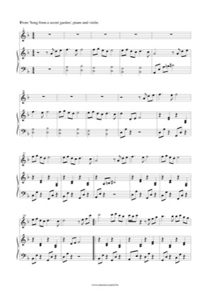 Thumbnail of first page of Song from a secret garden 3 piano sheet music PDF by Secret Garden.