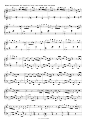 Thumbnail of first page of See You Again piano sheet music PDF by Wiz Khalifa.
