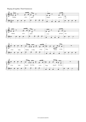 Thumbnail of first page of Singing all together piano sheet music PDF by Thord Gummeson.
