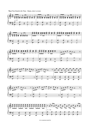 Thumbnail of first page of Too Good to be True piano sheet music PDF by Sioen.