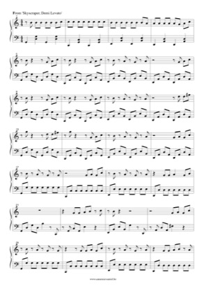 Thumbnail of first page of Skyscraper piano sheet music PDF by Demi Levato.