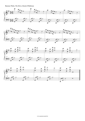 Thumbnail of first page of Summer Waltz piano sheet music PDF by Dustin O'Halloran.