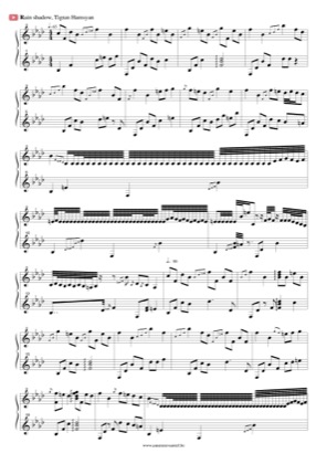 Thumbnail of first page of Rain shadow piano sheet music PDF by Tigran Hamsyan.