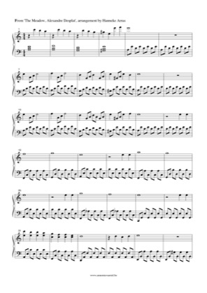 Thumbnail of first page of The Meadow piano sheet music PDF by Alexandre Desplat.