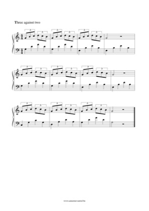 Thumbnail of first page of Three against two piano sheet music PDF by Anonymous.