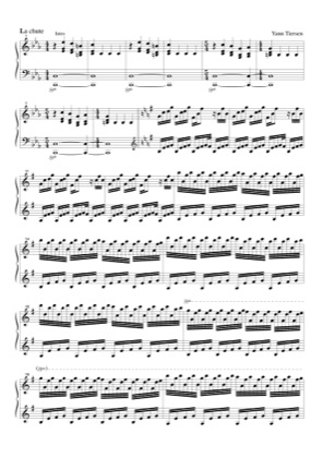 Thumbnail of first page of La chute piano sheet music PDF by Yann Tiersen.