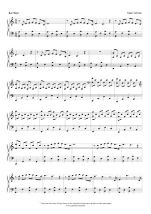 Thumbnail of first page of La Plage piano sheet music PDF by Yann Tiersen.
