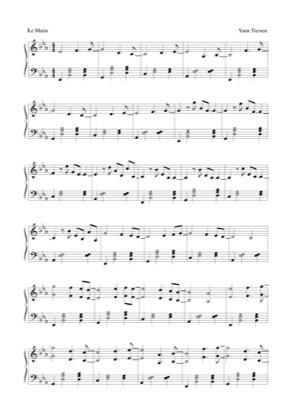 Thumbnail of first page of Le Matin piano sheet music PDF by Yann Tiersen.