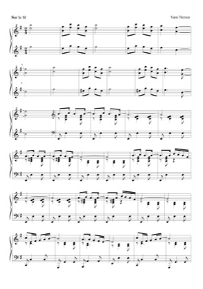 Thumbnail of first page of Sur le fil piano sheet music PDF by Yann Tiersen.