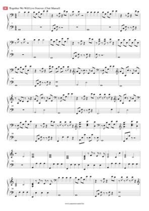 Thumbnail of first page of Together We Will Live Forever (3) piano sheet music PDF by Clint Mansell.